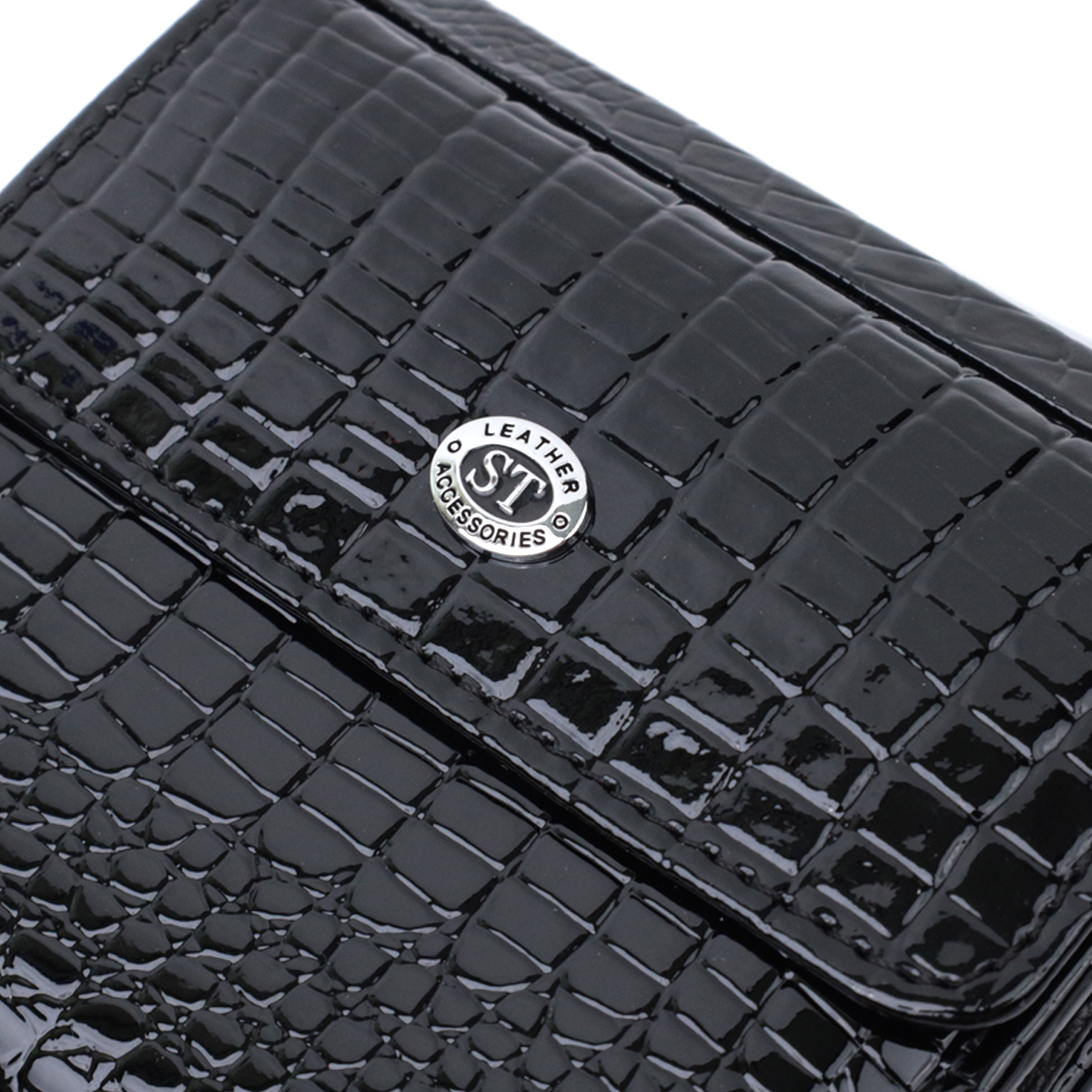 Гаманець жіночий шкіряний St Leather 22861 чорний фото5