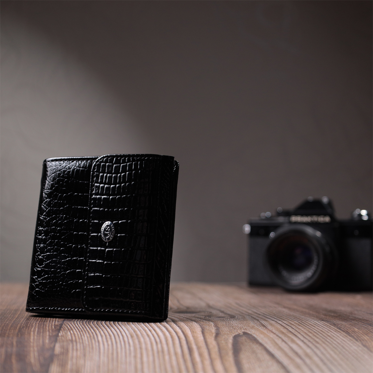 Гаманець жіночий шкіряний St Leather 22861 чорний фото9