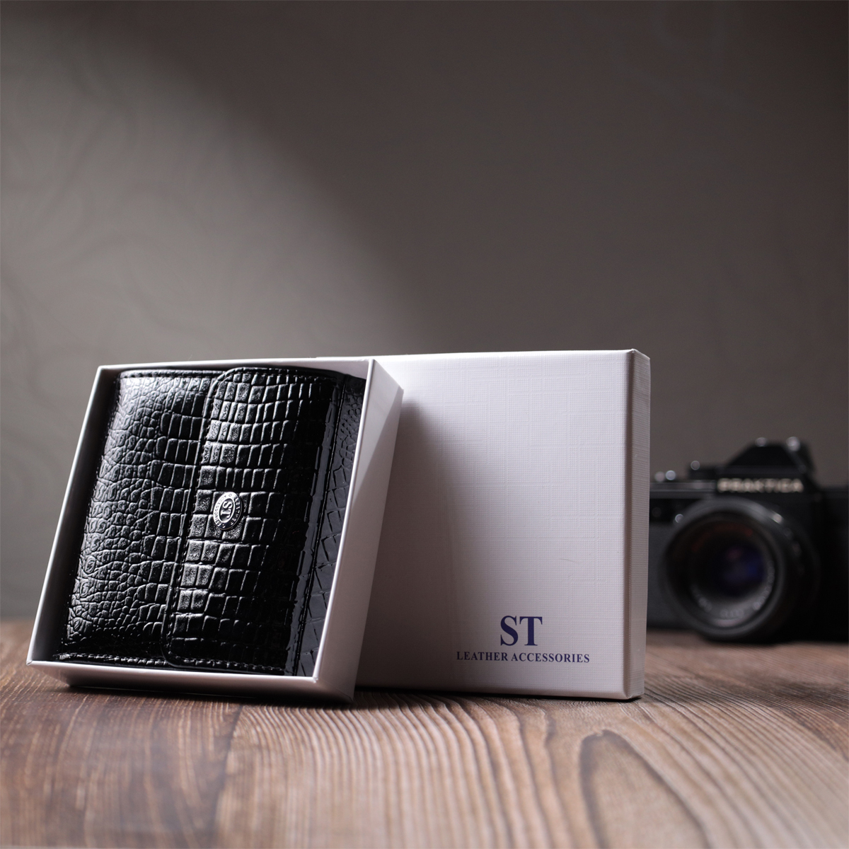 Гаманець жіночий шкіряний St Leather 22861 чорний фото11