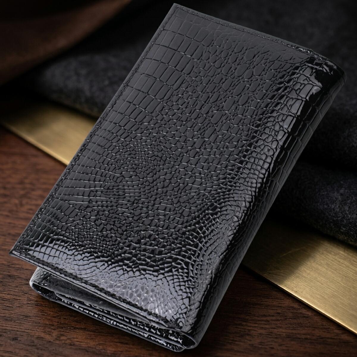 Гаманець жіночий шкіряний St Leather 15091 чорний фото3