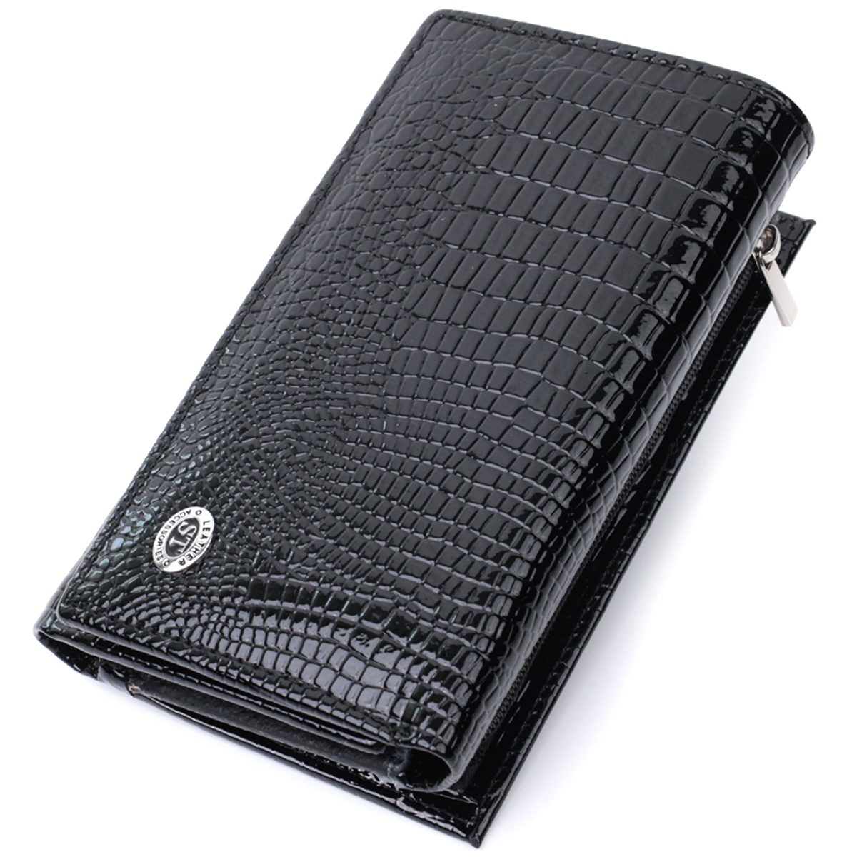 Гаманець жіночий шкіряний St Leather 15091 чорний фото4