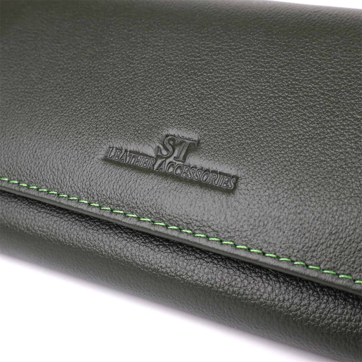 Кошелек женский кожаный St Leather 20841_1 зеленый фото5