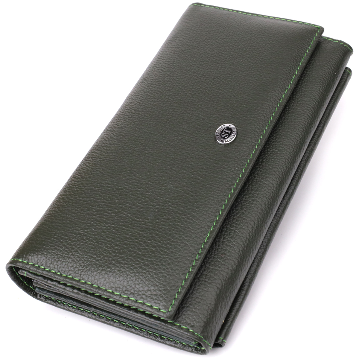 Кошелек женский кожаный St Leather 20842_1 зеленый фото4