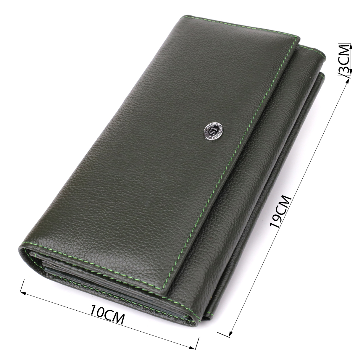 Кошелек женский кожаный St Leather 20842_1 зеленый фото6