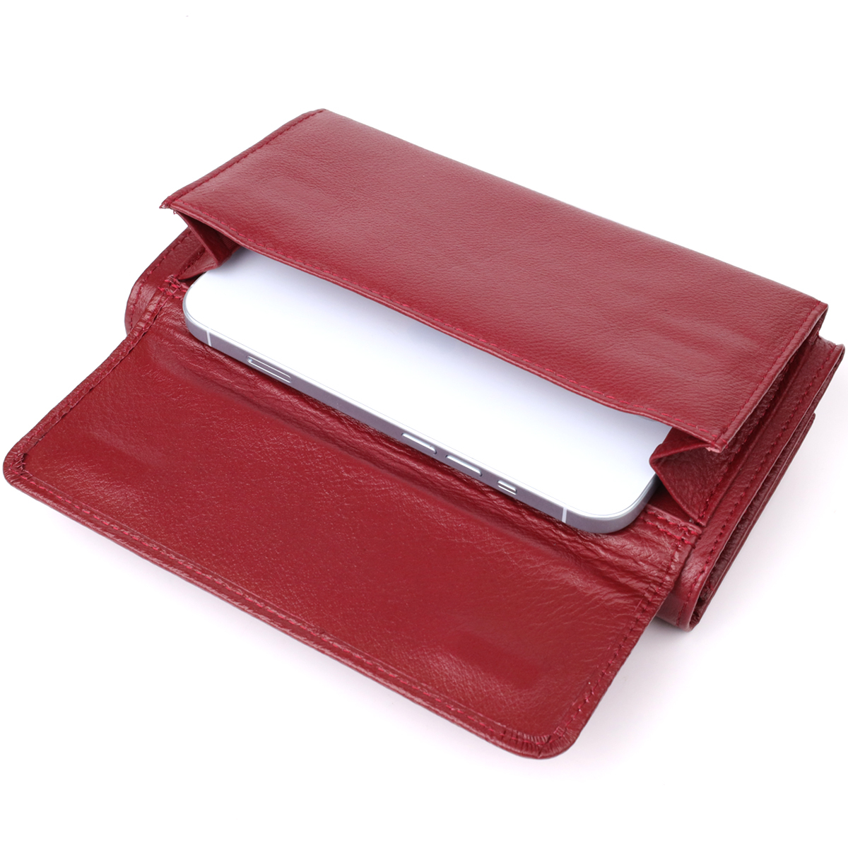 Кошелек женский кожаный St Leather 20843_1 бордовый фото10