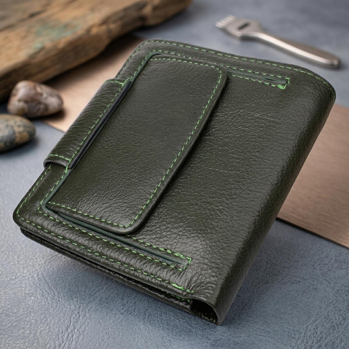 Кошелек женский кожаный St Leather 20852_1 зеленый фото3