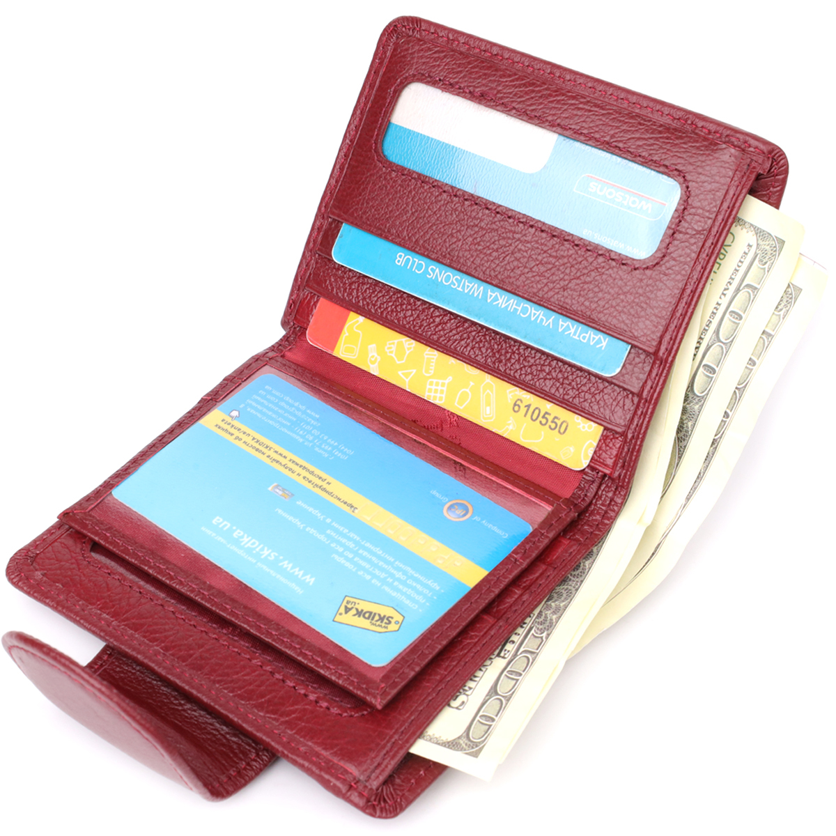 Кошелек женский кожаный St Leather 20853_1 бордовый фото11