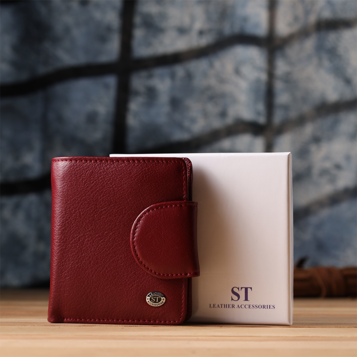Кошелек женский кожаный St Leather 20853_1 бордовый фото15