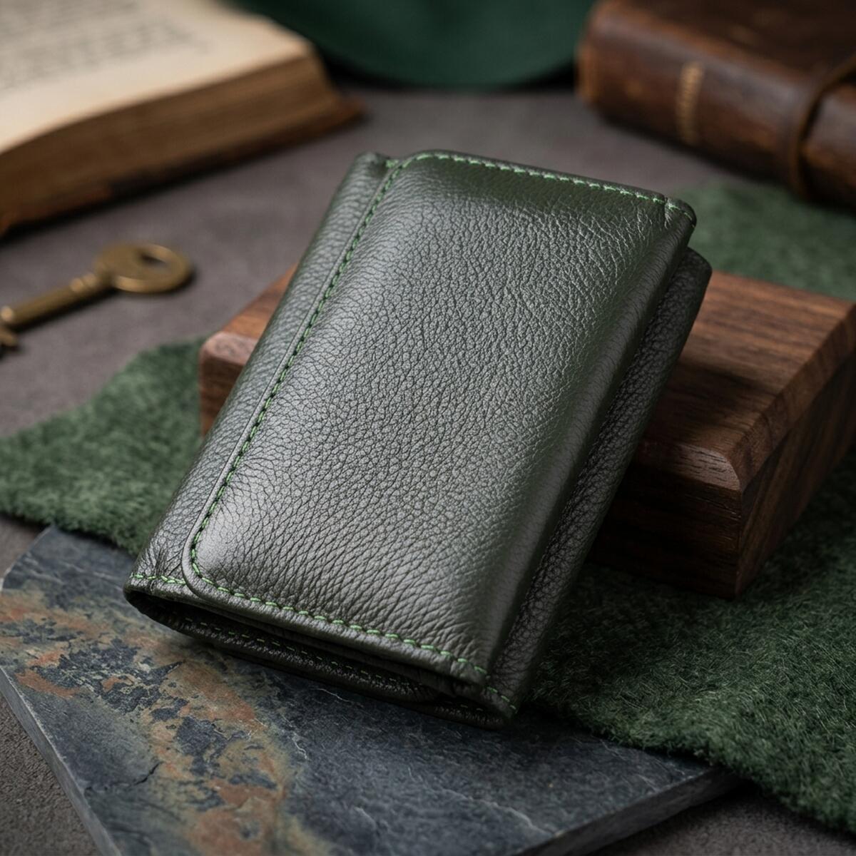 Кошелек женский кожаный St Leather 20861_1 зеленый фото4
