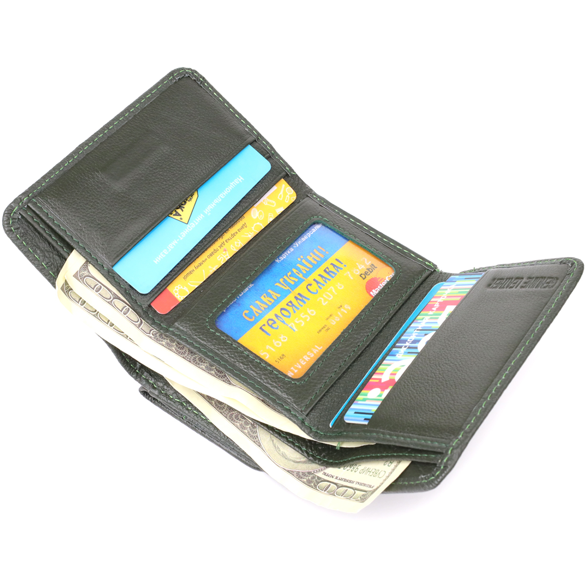 Кошелек женский кожаный St Leather 20861_1 зеленый фото12