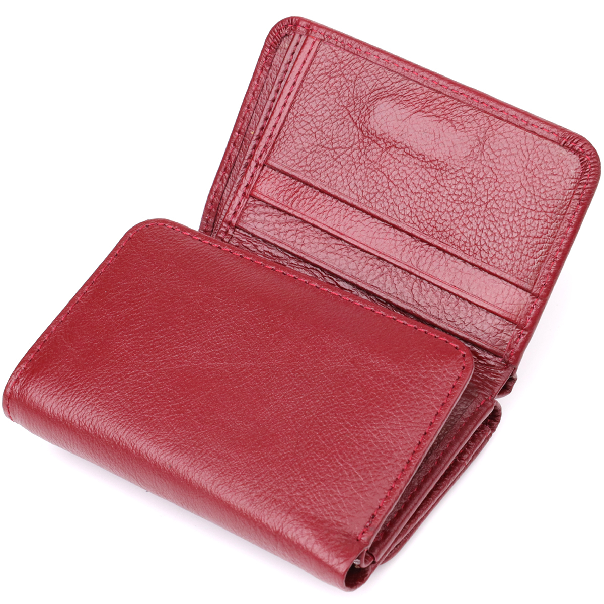 Кошелек женский кожаный St Leather 23073 бордовый фото9