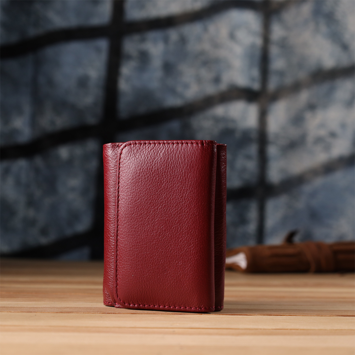Кошелек женский кожаный St Leather 23073 бордовый фото14