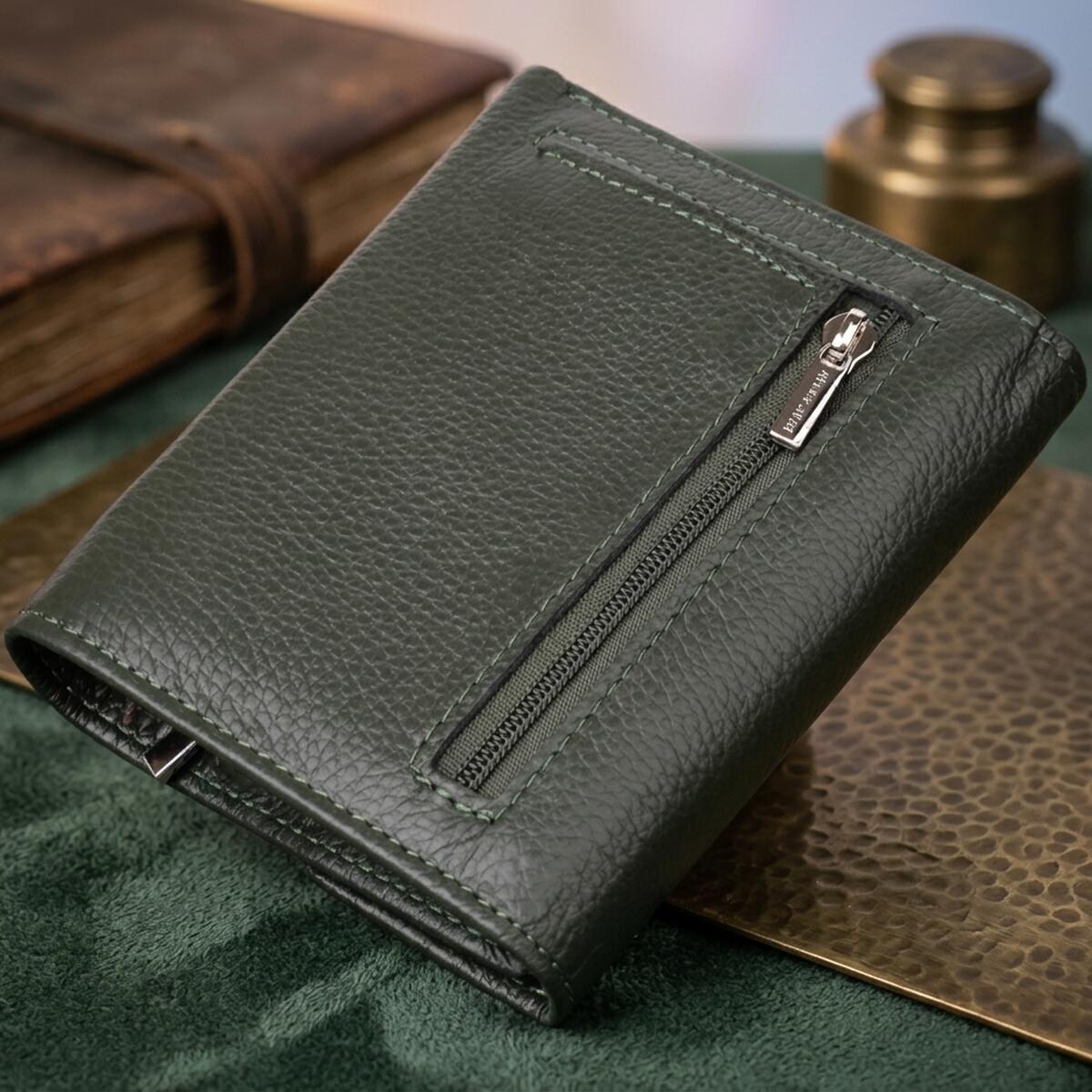 Кошелек женский кожаный St Leather 20872_1 зеленый фото4