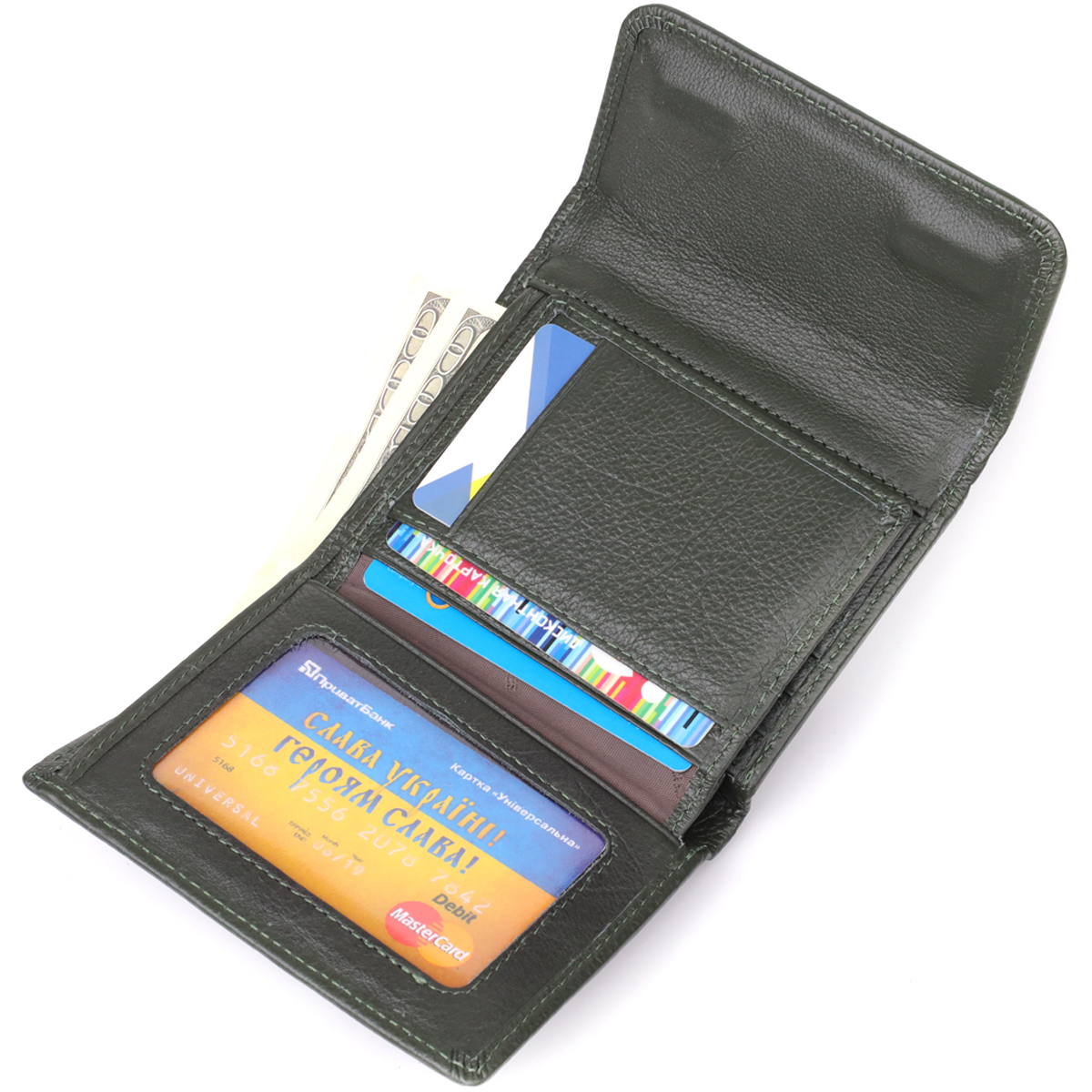 Кошелек женский кожаный St Leather 20872_1 зеленый фото10