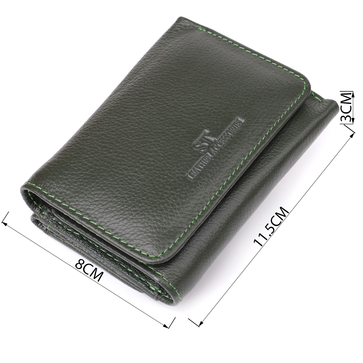Гаманець жіночий шкіряний St Leather 23076 зелений фото7