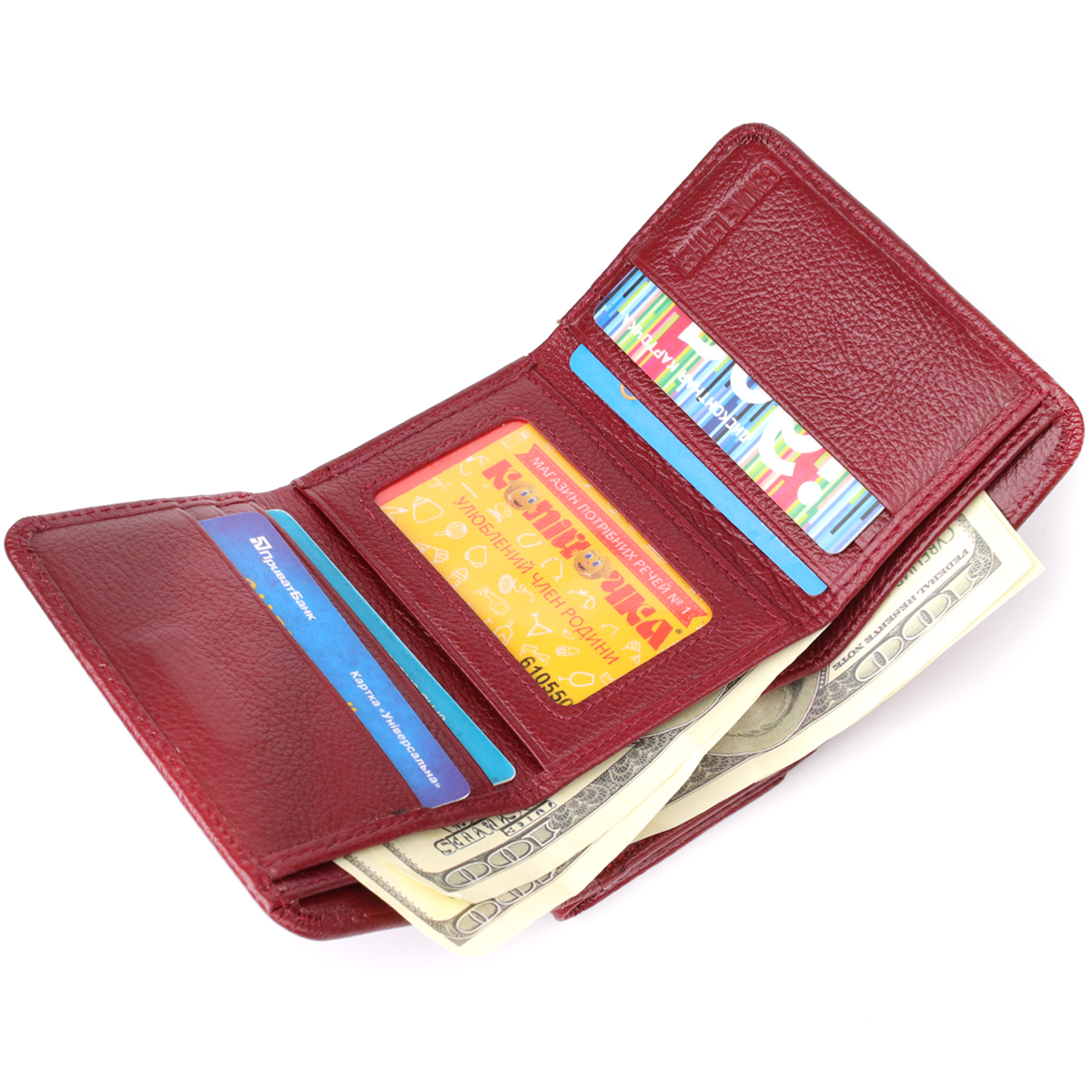 Кошелек женский кожаный St Leather 20878_1 бордовый фото11