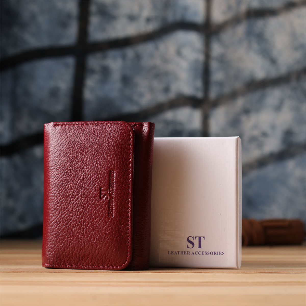 Кошелек женский кожаный St Leather 20878_1 бордовый фото15