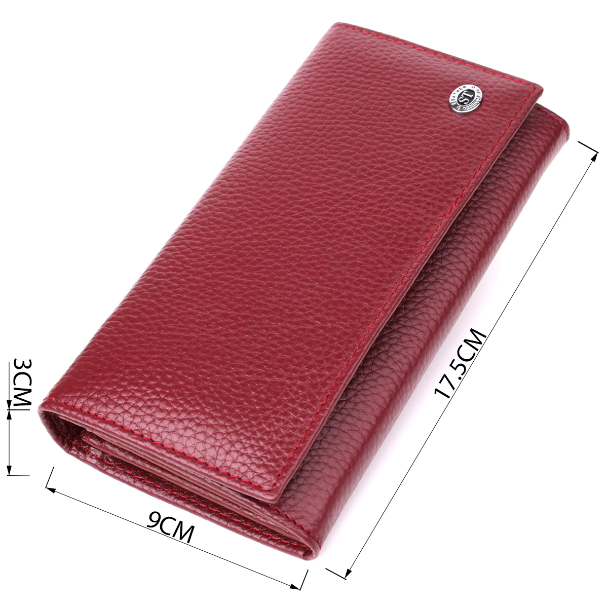 Кошелек женский кожаный St Leather 20886_1 бордовый фото6