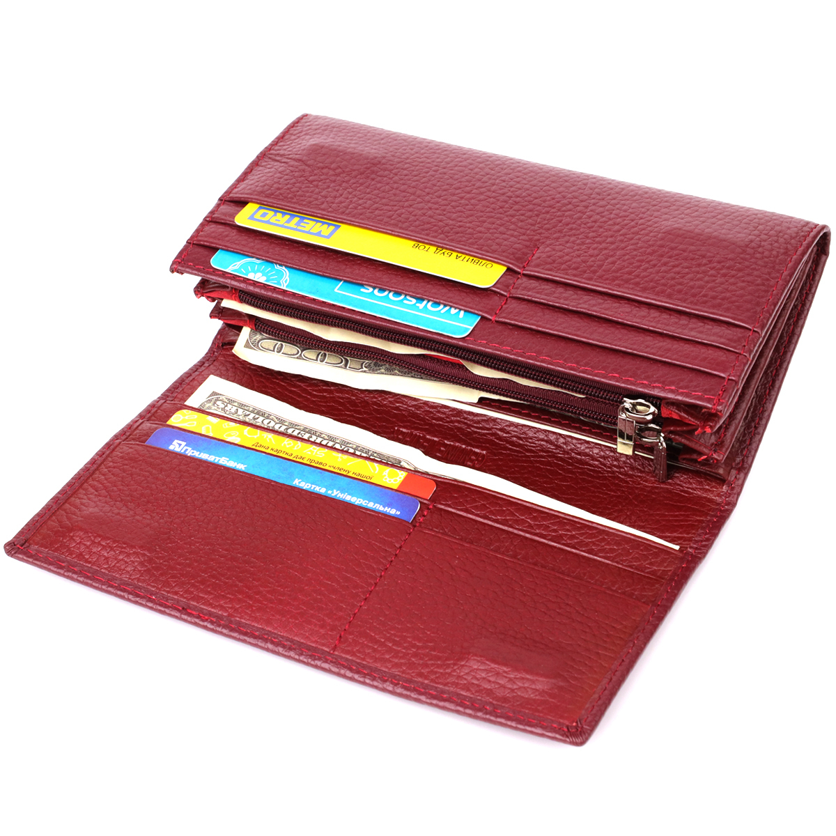 Кошелек женский кожаный St Leather 20886_1 бордовый фото9