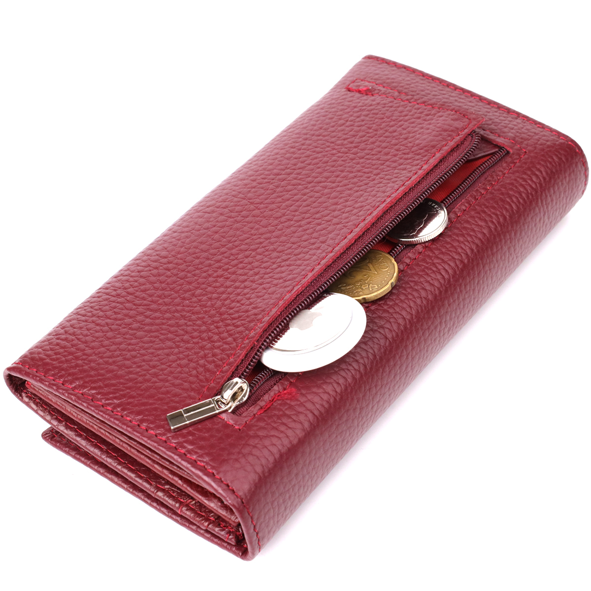 Кошелек женский кожаный St Leather 20886_1 бордовый фото10