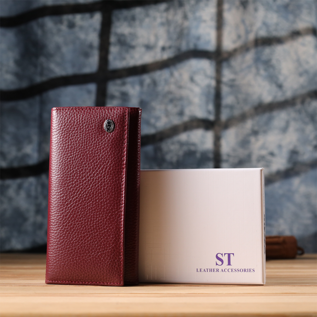 Кошелек женский кожаный St Leather 20886_1 бордовый фото13