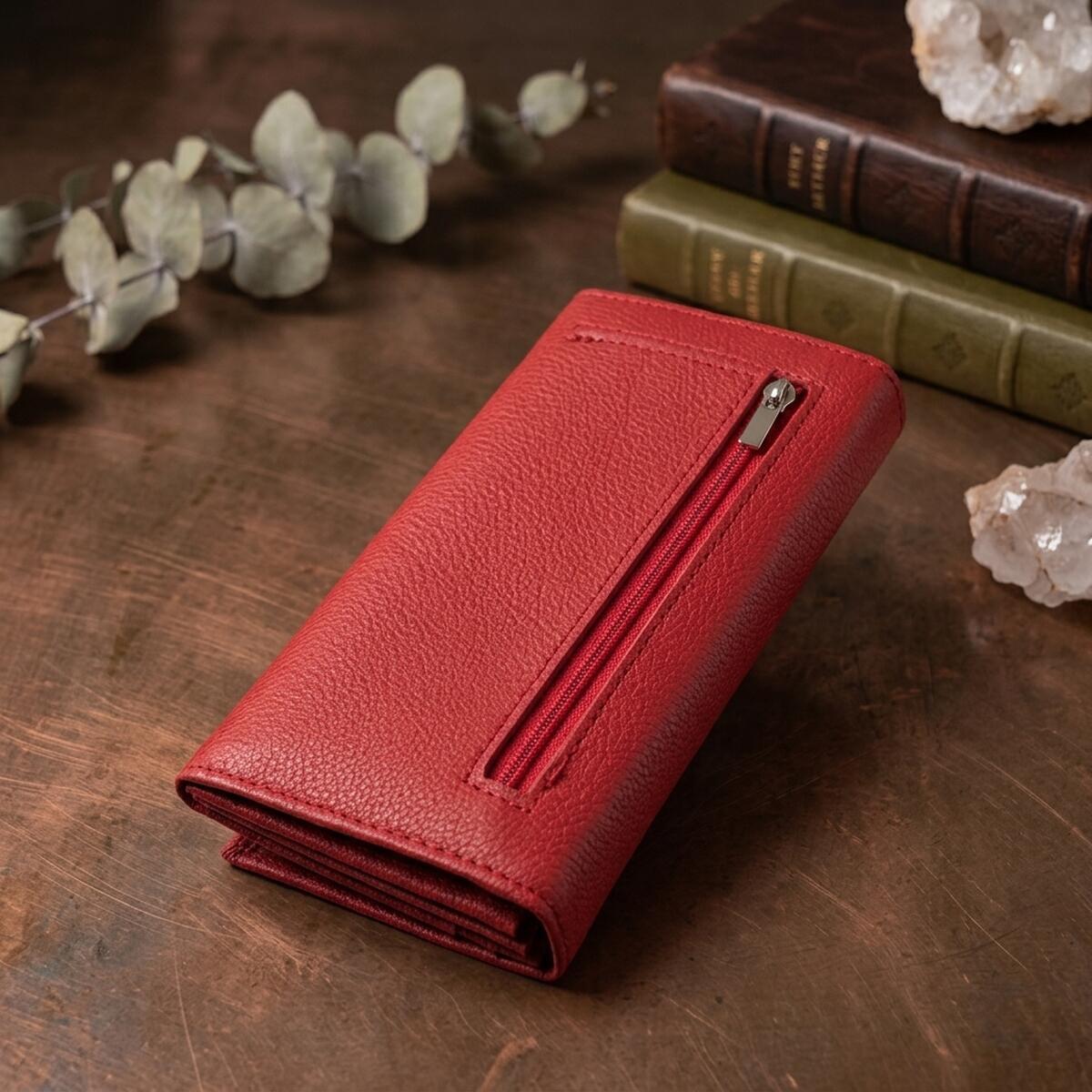 Кошелек женский кожаный St Leather 20889_1 красный фото4