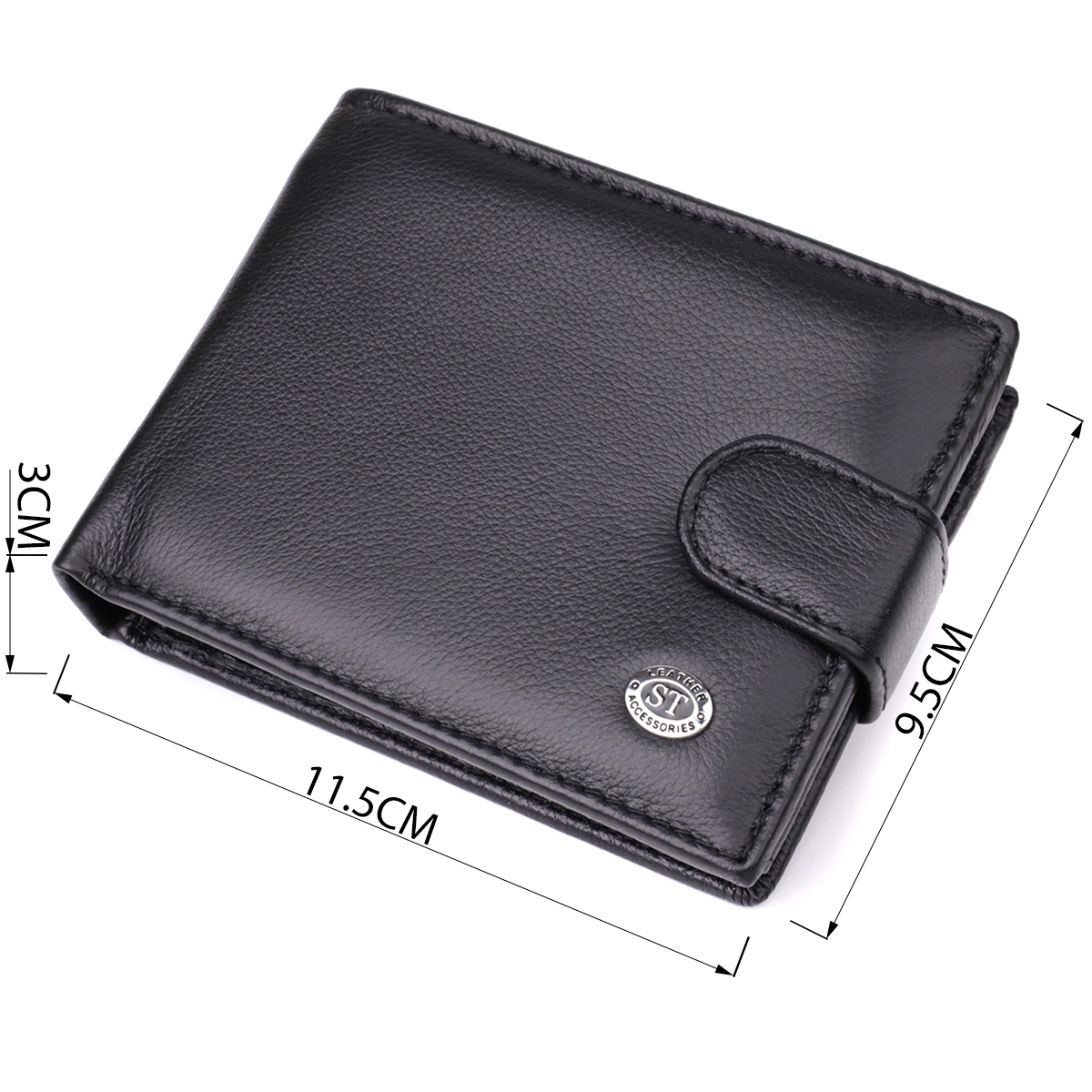 Кошелек мужкой кожаный St Leather 23090 черный фото3