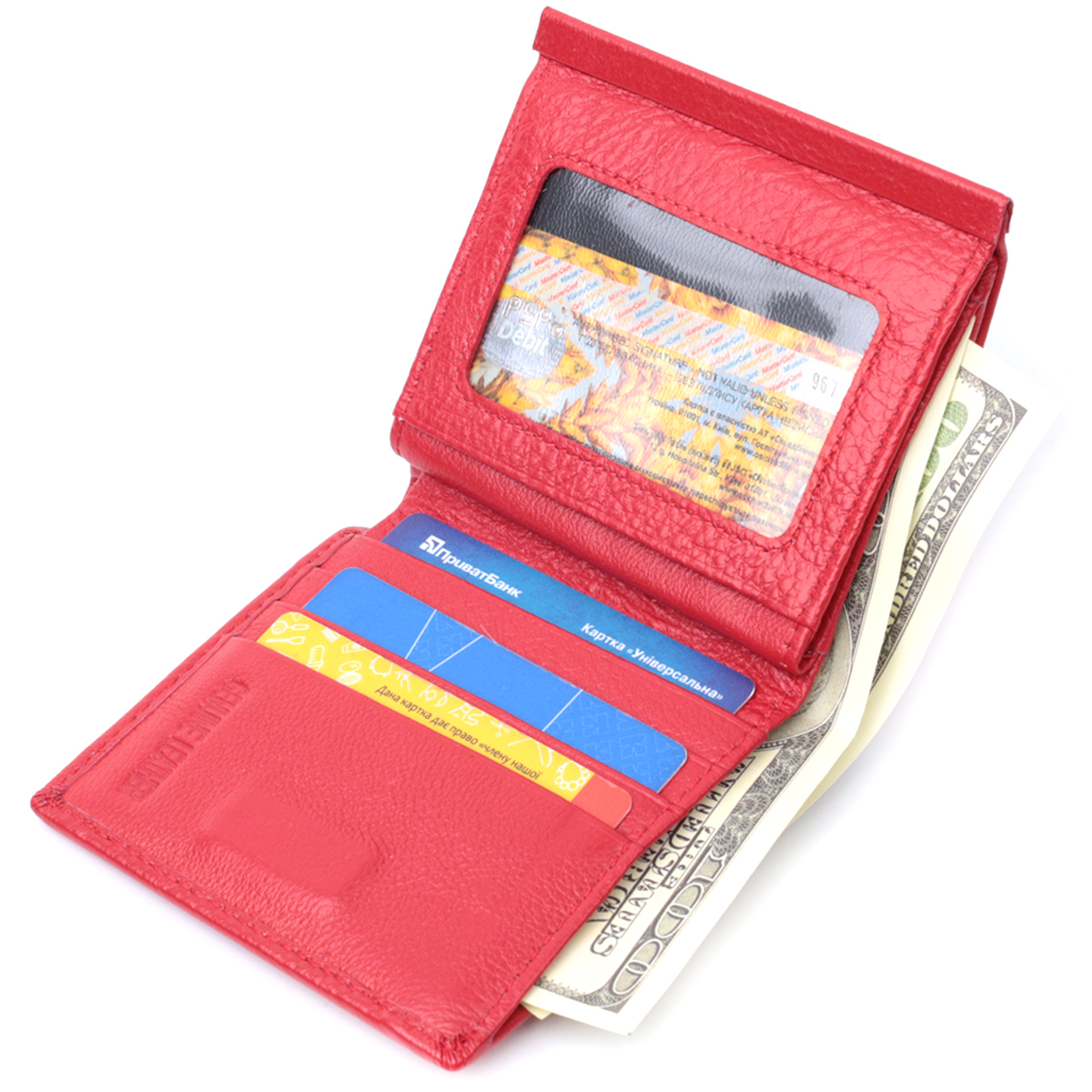 Кошелек женский кожаный St Leather 22888 красный фото11