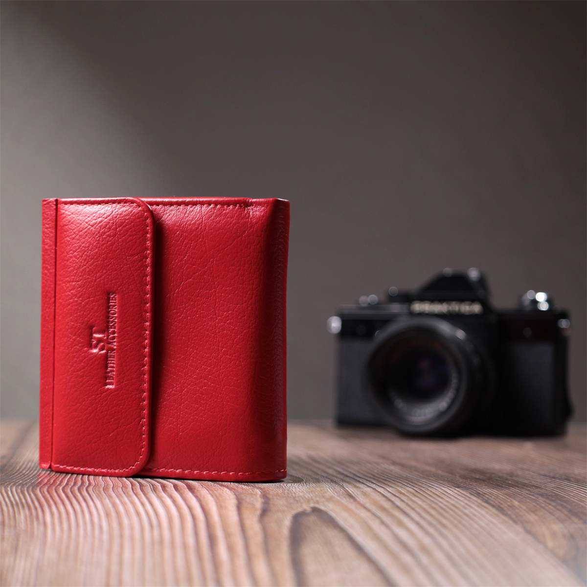 Кошелек женский кожаный St Leather 22888 красный фото13