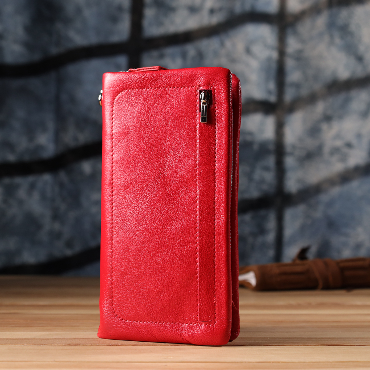 Кошелек женский кожаный St Leather 23100 красный фото14