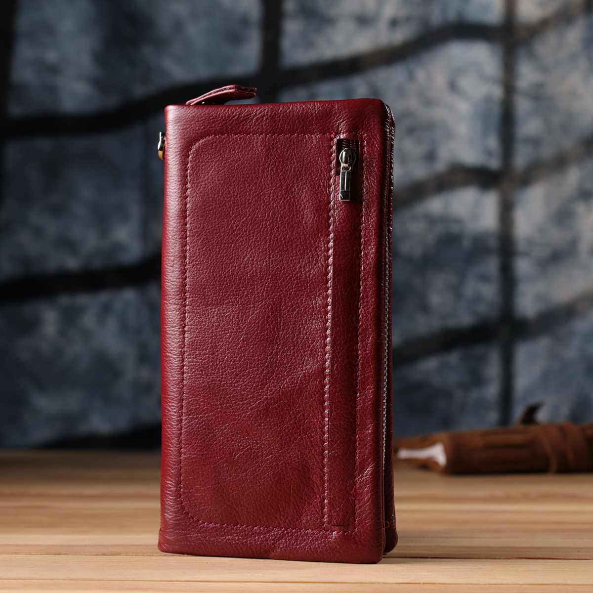 Кошелек женский кожаный St Leather 23102 бордовый фото13