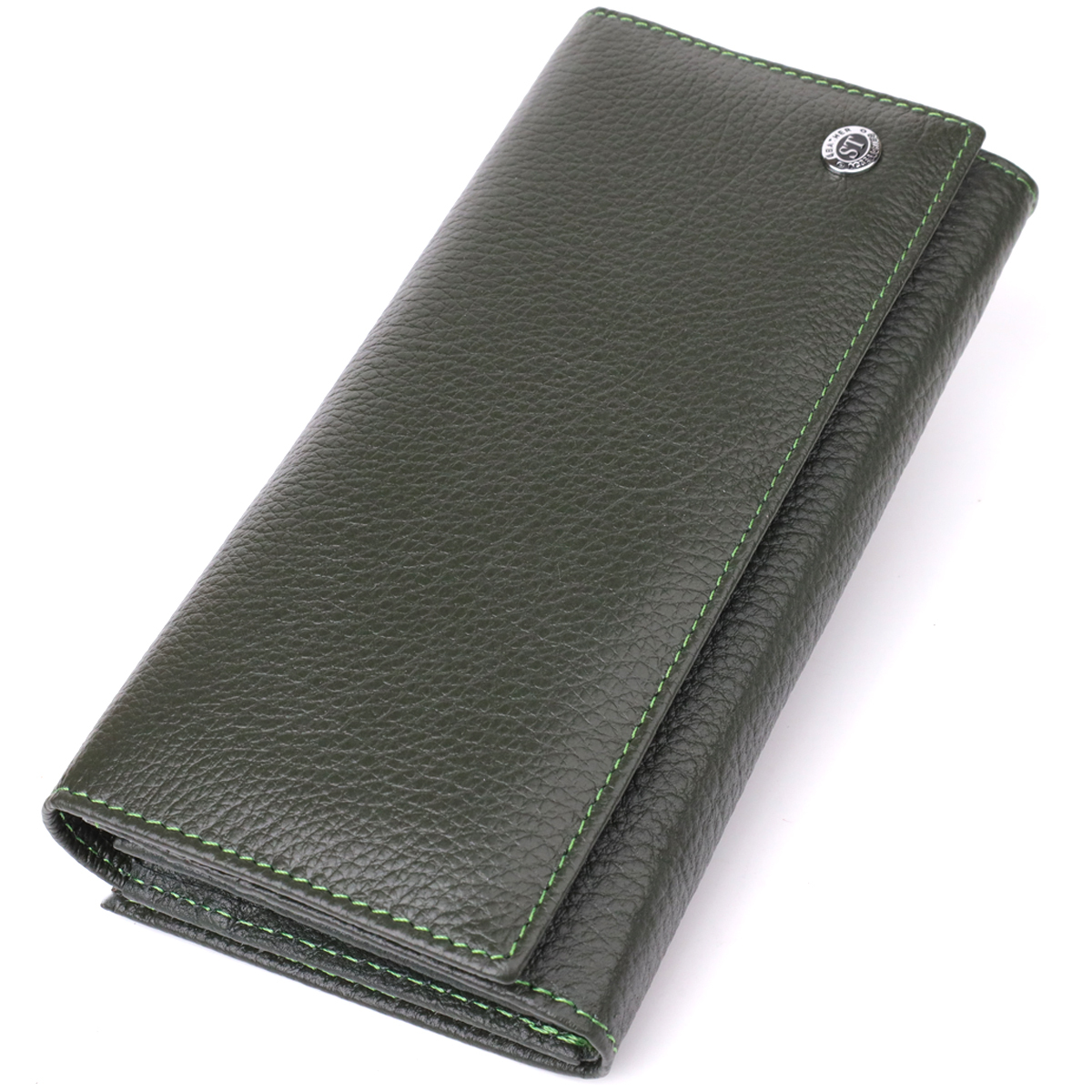 Кошелек женский кожаный St Leather 23106 зеленый фото5