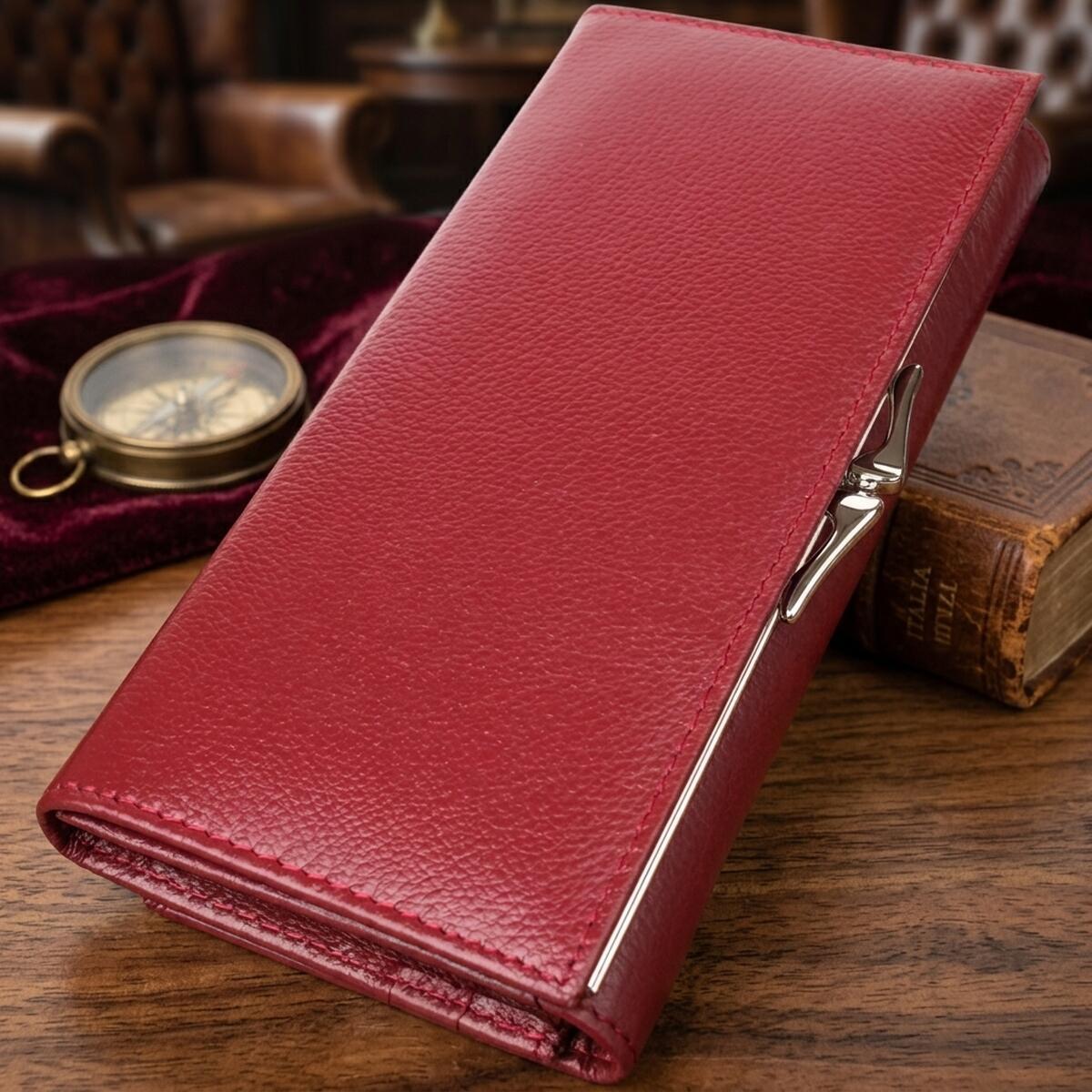 Кошелек женский кожаный St Leather 23107 бордовый фото3