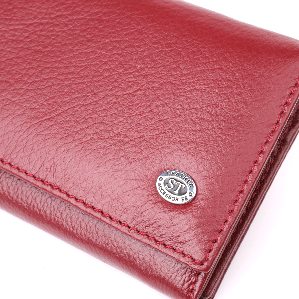 Кошелек женский кожаный St Leather 23107 бордовый фото8