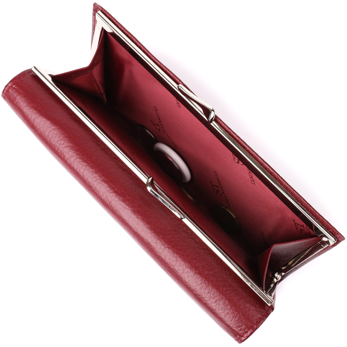 Кошелек женский кожаный St Leather 23107 бордовый фото11
