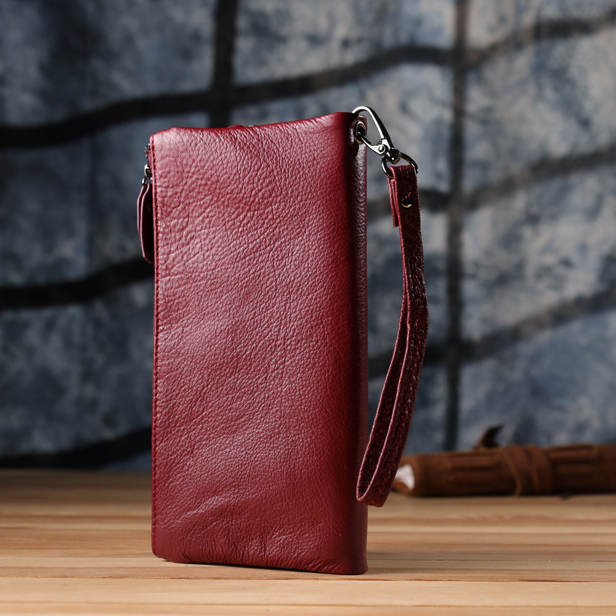Кошелек женский кожаный St Leather 23108 бордовый фото10
