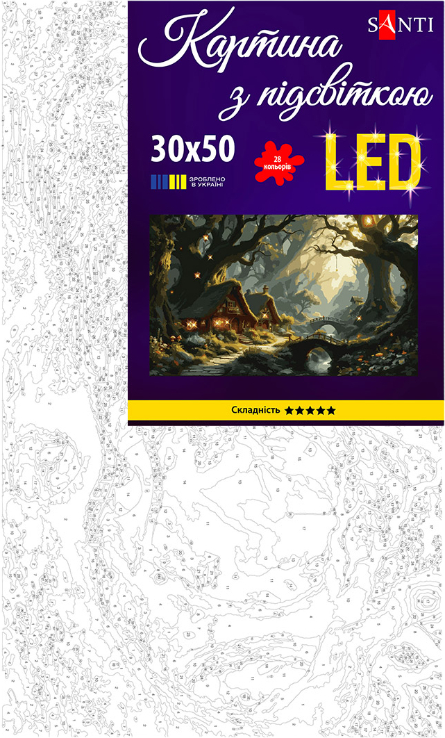 Картина по номерам Santi Магический лес 30х50 см LED подсветка фото