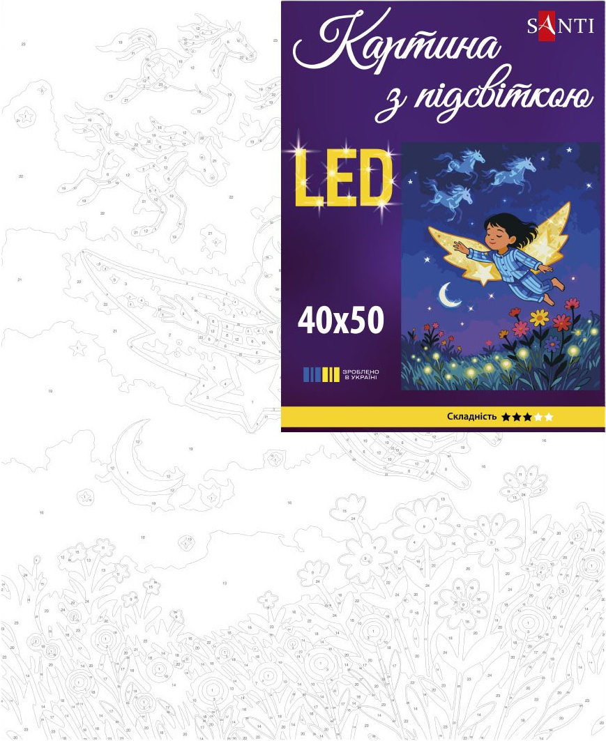 Картина по номерам Santi Маленький мечтатель 40х50 см LED подсветка фото