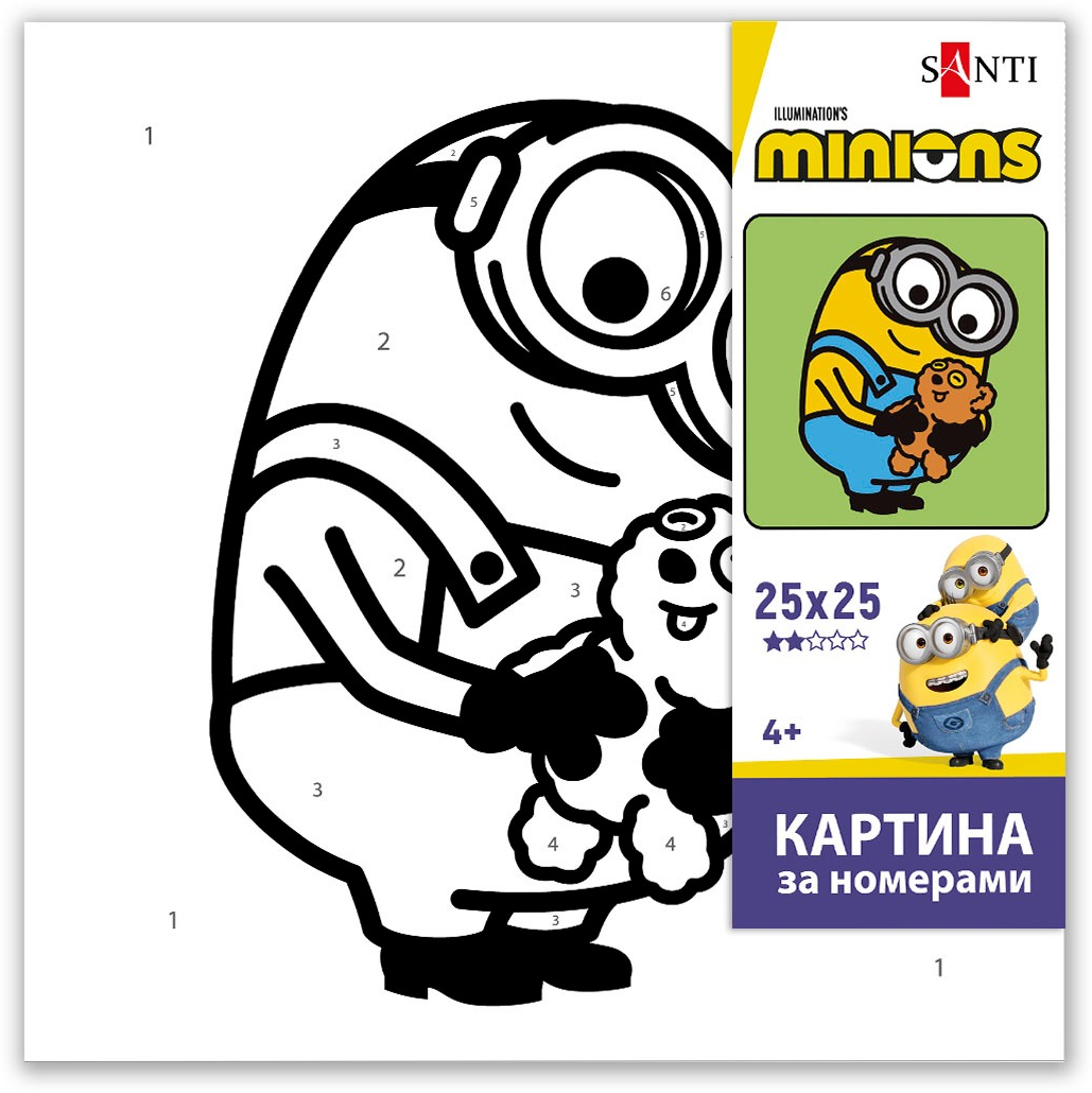 Картина за номерами Santi Міньйони Улюблений ведмедик 25 х 25 см (955567) фото2