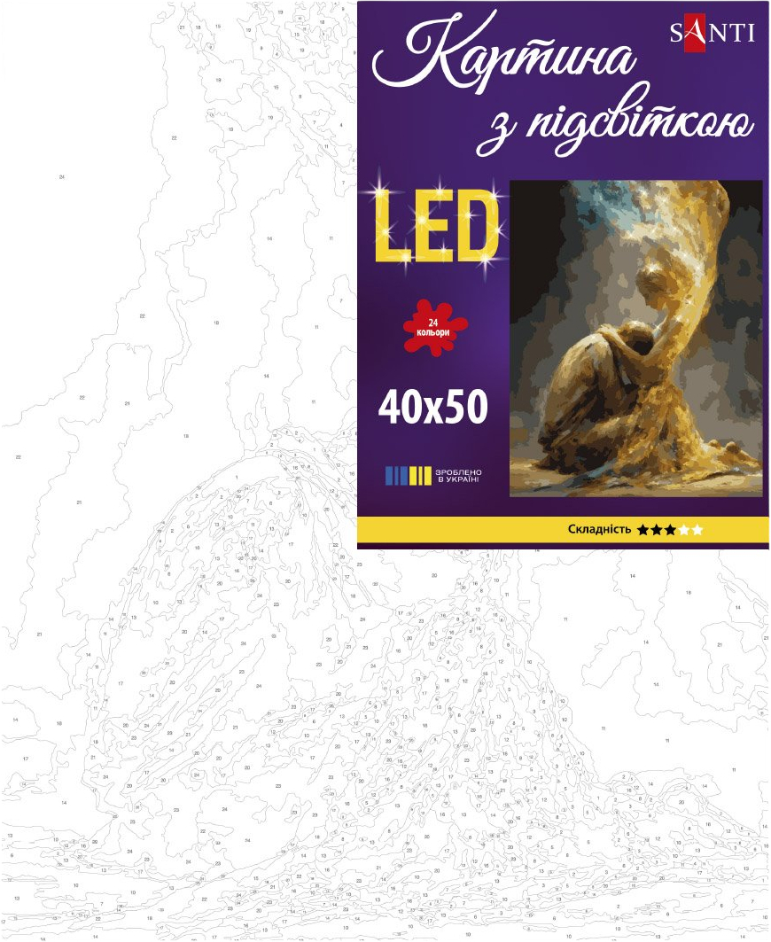 Картина по номерам Santi Объятия света 40х50 см LED подсветка фото