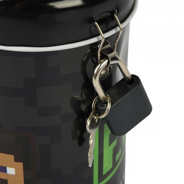 Копилка круглая Yes Minecraft Heroes металлическая 13 х 7,6 см фото