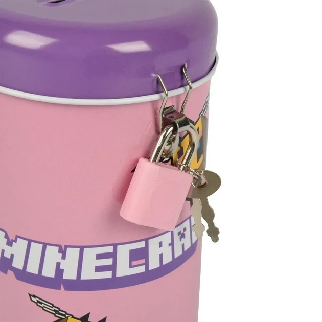 Копилка круглая Yes Minecraft Spring металлическая 13 х 7,6 см фото