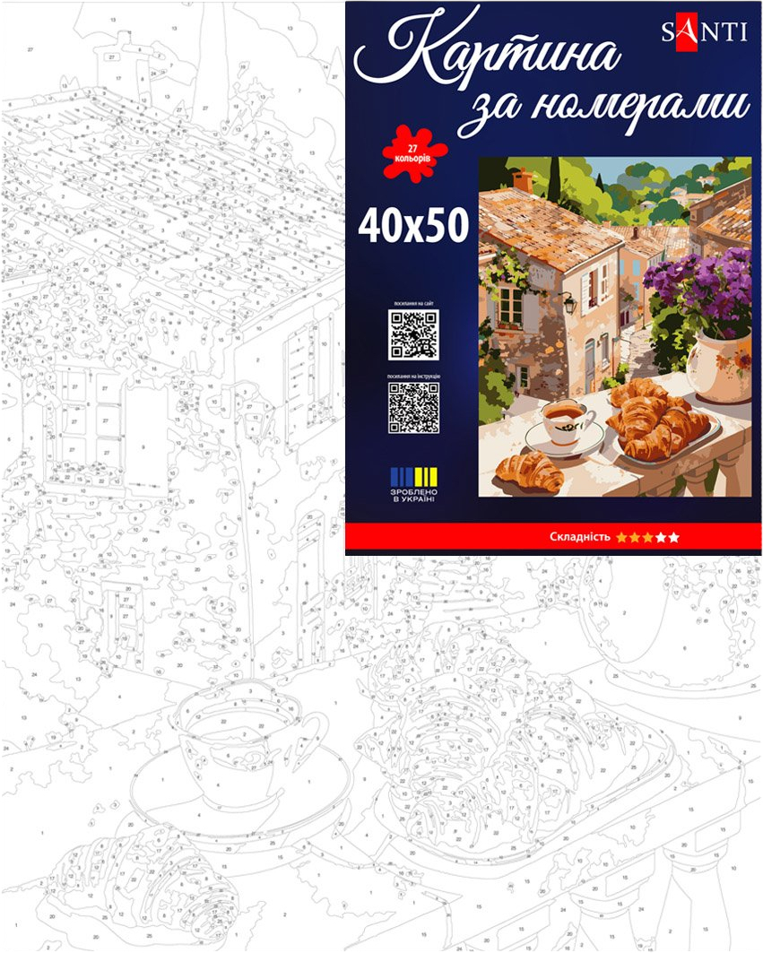 Картина по номерам Santi Французский завтрак 40х50 см фото