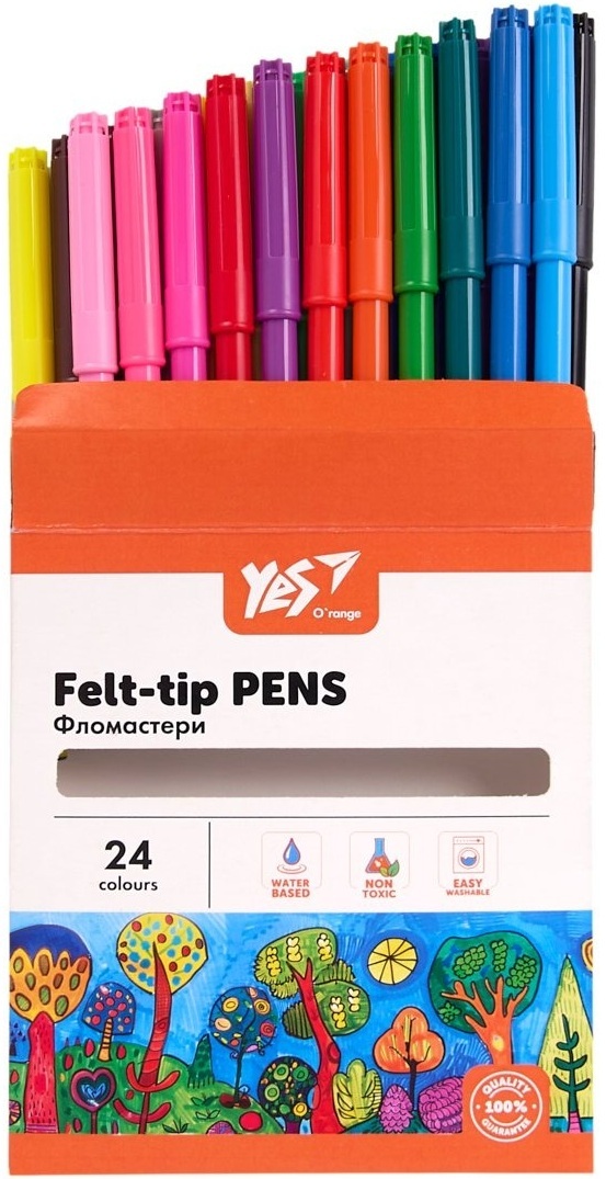 Фломастери Yes Orange Line 24 кольори фото