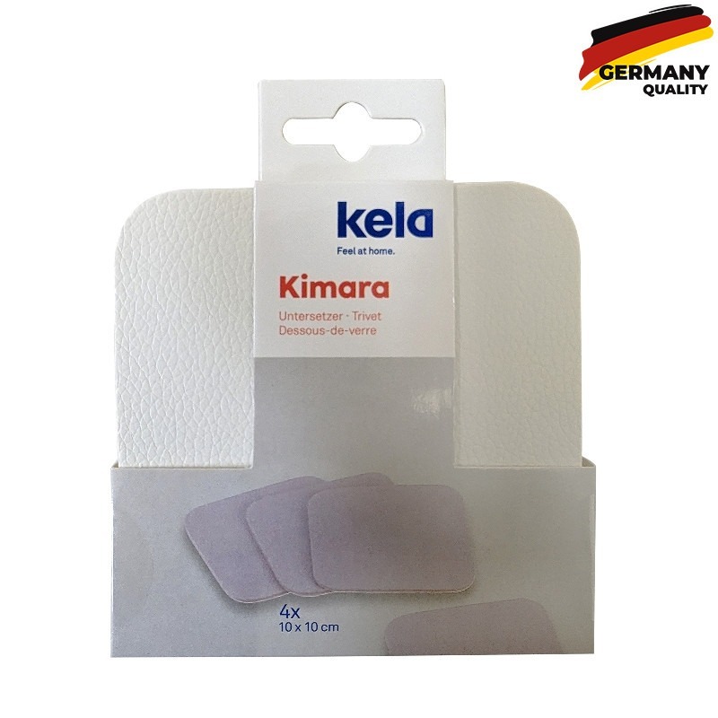 Підставки під чашку Kela Kimara, 10х10 см, 4 шт, білі (12090) фото