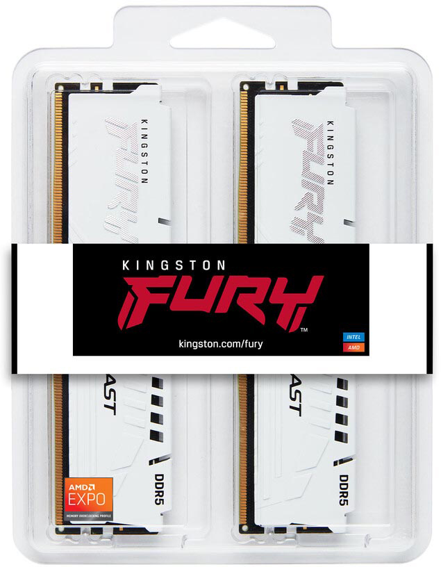 Память для ПК Kingston Fury Beast White DDR5 6400 32GB (2x16GB) (KF564C32BWEK2-32) фото5