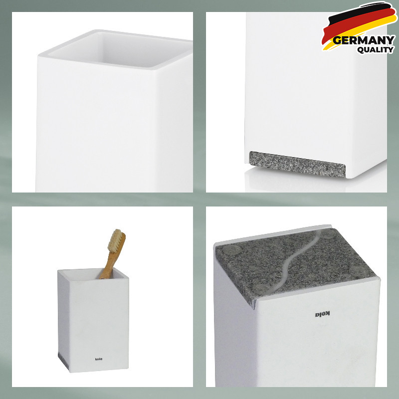 Стакан для зубних щіток KELA Cube, білий, 7х7х11 см (23692) фото2