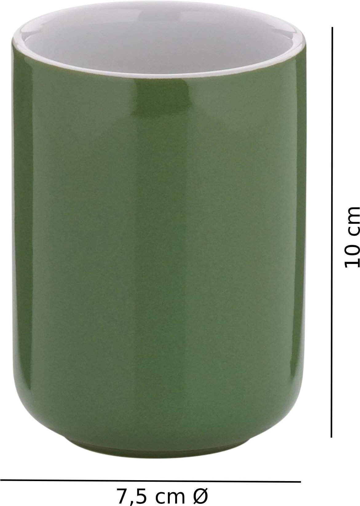 Стакан для зубних щіток KELA Isabella, зелене листя, 10х7.5 см (22006) фото2