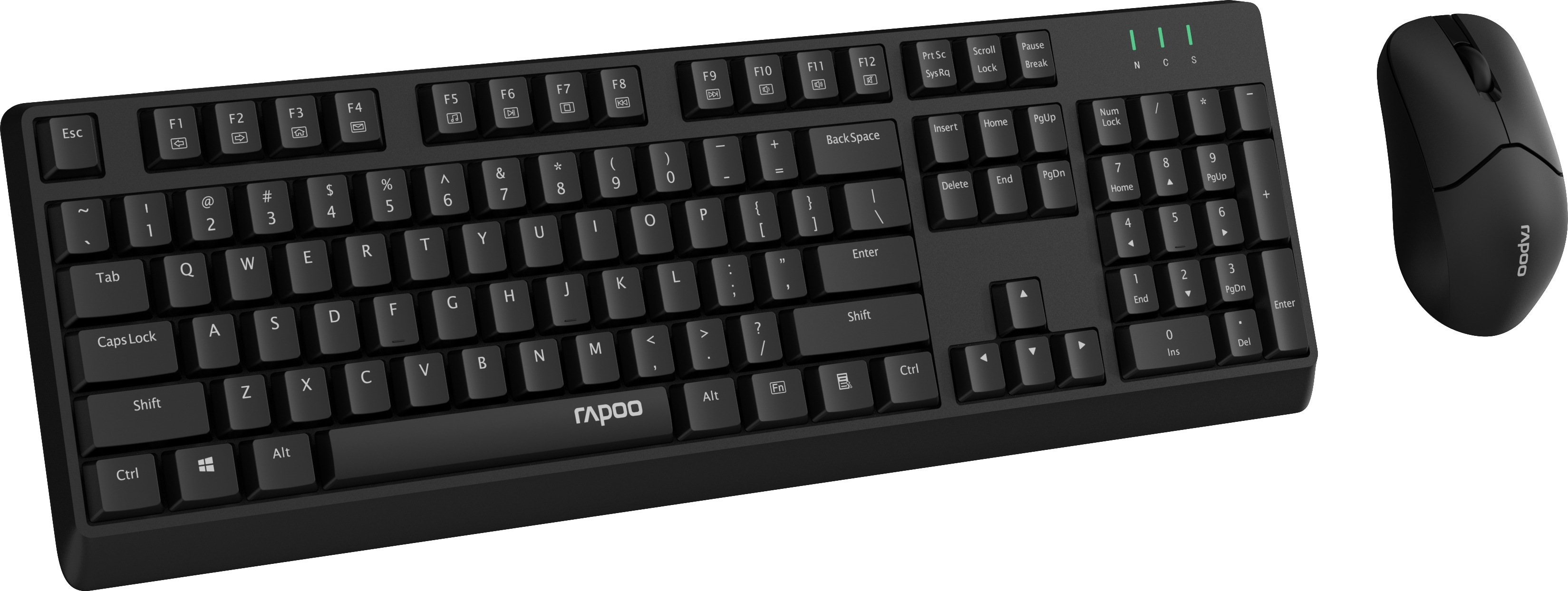 Комплект клавіатура та мишка RAPOO X1500 Black Wireless фото3