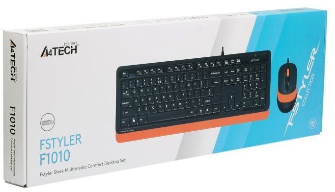 Дротовий комплект A4Tech Fstyler клавіатура+миша, F1010 (Orange) фото6